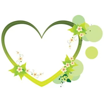 Green heart frame Stock Illustration