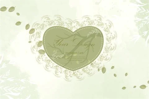 Green heart with leaf. Stock Illustration