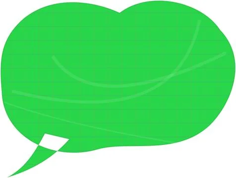 Green heart-shaped speech bubble with stem Stock Illustration