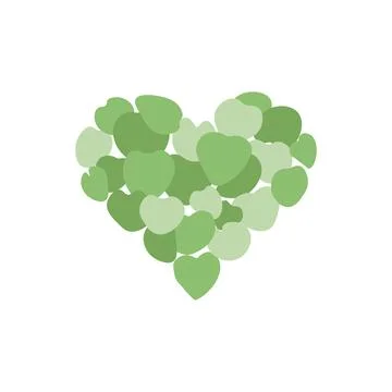 Green heart vector flat illustration. Caring of environment, ecology, world Stock Illustration