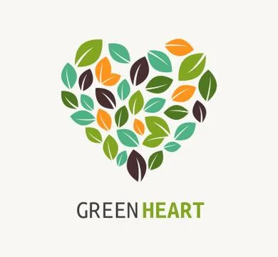 Green heart - vector icon Stock Illustration