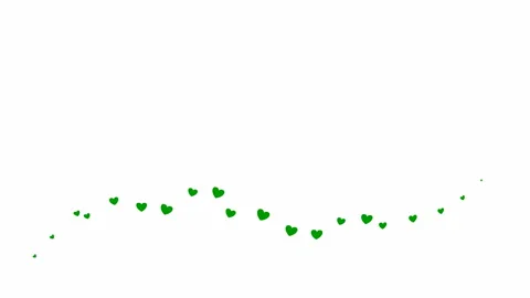 Green heart wave white Video stock 220061935