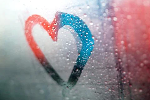 Green Heart on the Window Stock Photos