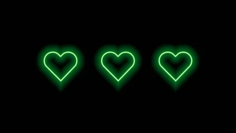 Green hearts on black background. | Stock Video | Pond5