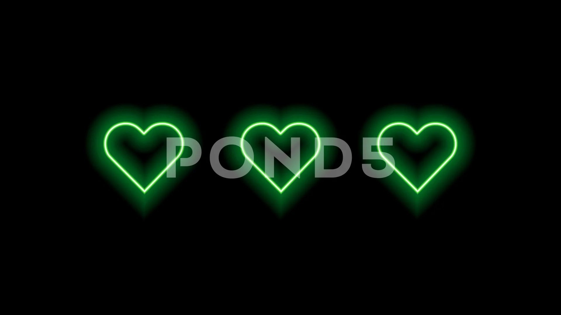 Neon Green Hearts Background