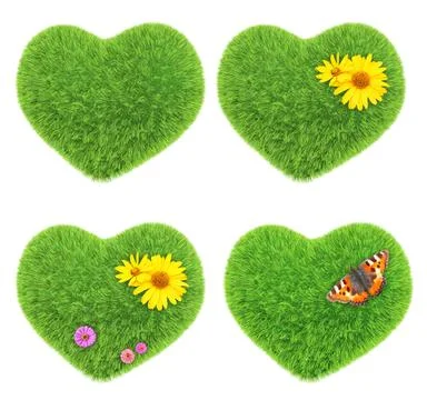 Green hearts Illustrazione stock