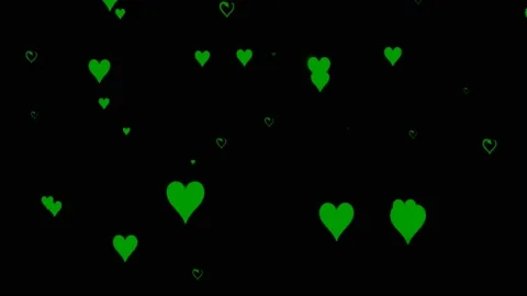 Green hearts motion graphics with night background Stock Footage 135554559