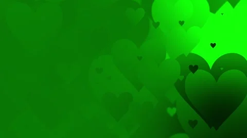 Green Hearts Transition Animation with Alpha Channel Covering Screen Stock Footage 328443517
