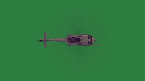 Green Helicopter and Screen on Green Screen Background Видео 338020969