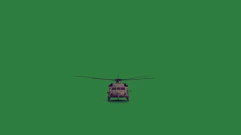 Green Helicopter and Screen on Green Screen Background Видео 338021045