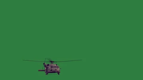 Green Helicopter and Screen on Green Screen Background Vídeo Stock 338021047