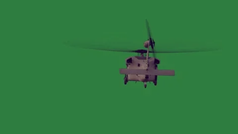 Green Helicopter and Screen on Green Screen Background Vidéo 338021145