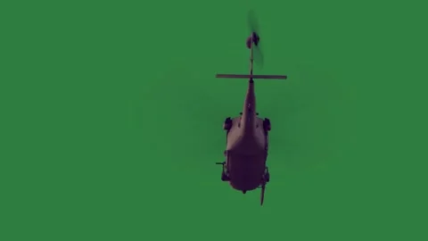 Green Helicopter and Screen on Green Screen Background Vídeo Stock 338021187