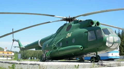 Green helicopter screw Video stock 60994702