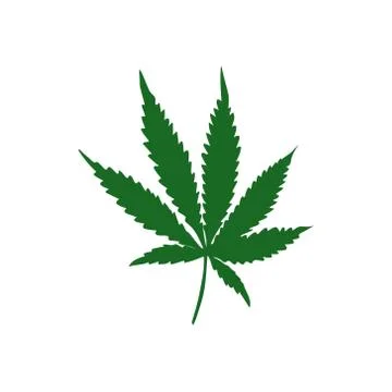Green hemp leaf isolated on a white background. Stock Illustration
