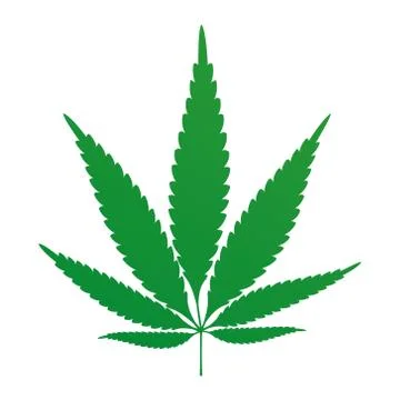Green Hemp leaf vector illustration Stock Illustration
