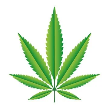 Green Hemp leaf vector illustration Stock Illustration