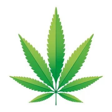 Green Hemp leaf vector illustration Stock Illustration