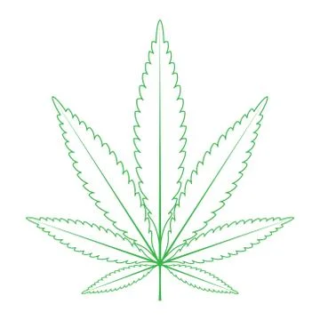 Green Hemp leaf vector illustration Illustrazione stock