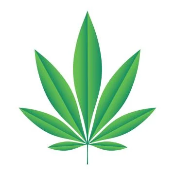 Green Hemp leaf vector illustration Stock Illustration