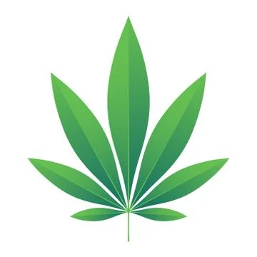 Green Hemp leaf vector illustration Illustrazione stock