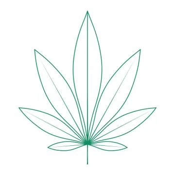 Green Hemp leaf vector illustration Stock Illustration