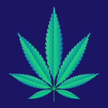 Green Hemp leaf vector illustration Stock Illustration
