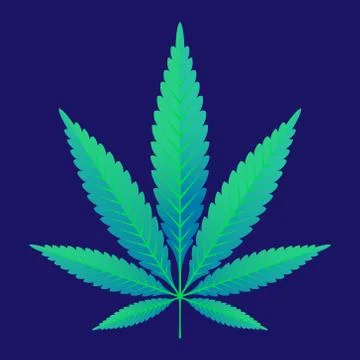 Green Hemp leaf vector illustration Stock Illustration