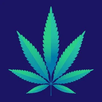 Green Hemp leaf vector illustration Stock Illustration