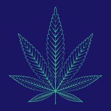 Green Hemp leaf vector illustration Stock Illustration