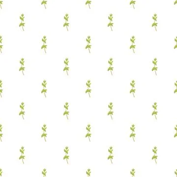 Green herb sprigs creating seamless pattern Stock Illustration