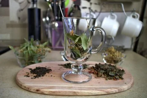 Green herbal tea Stock Photos