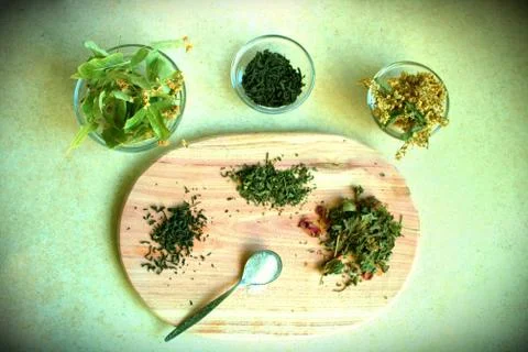 Green herbal tea Foto stock