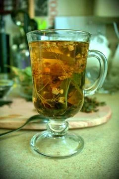 Green herbal tea Foto stock