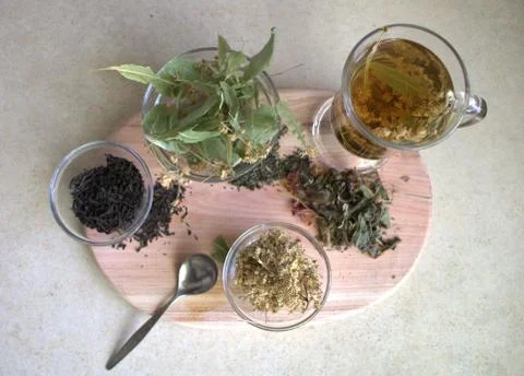 Green herbal tea Stock Photos