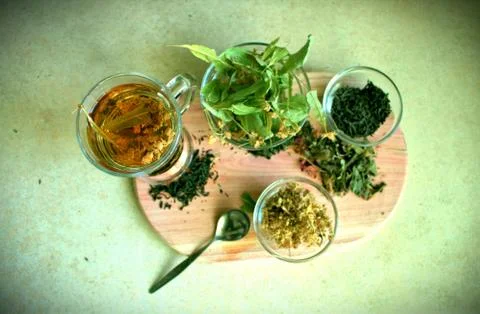 Green herbal tea Stock Photos