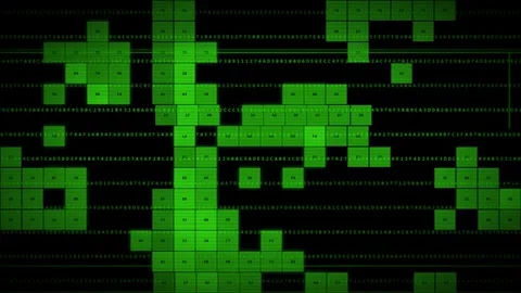 Green Hex Block Memory Grid Scrolling Code Rows Digital Data Animation. Stock-Footage 347878365