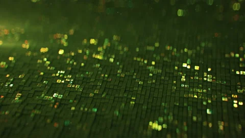 Green HEX digital data code seamless loop 3D render animation Stock Footage 152125839