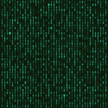 Green hexadecimal computer code. Abstract matrix background. Hacker attack. G Stock Illustration