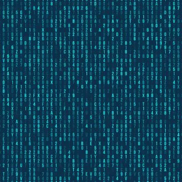 Green hexadecimal computer code. Abstract matrix background. Hacker attack. G Stock Illustration