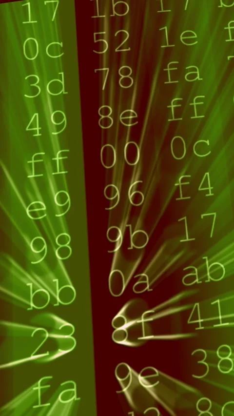Green hexadecimal computer code scrolling on screen Stock Footage 327725988