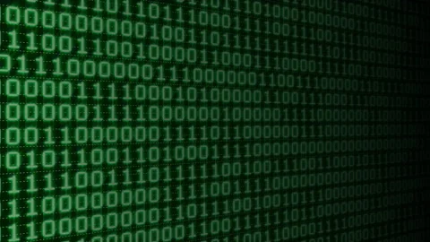 Green hexadecimal motion big data digital code pattern texture flow in mainframe Stock Footage 171755616