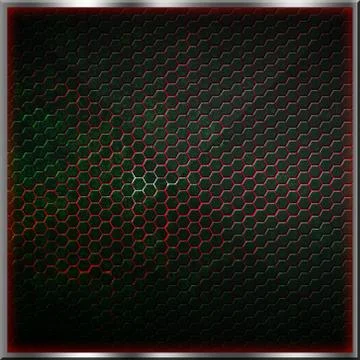 Green hexagon background with real texture. Stock Illustration