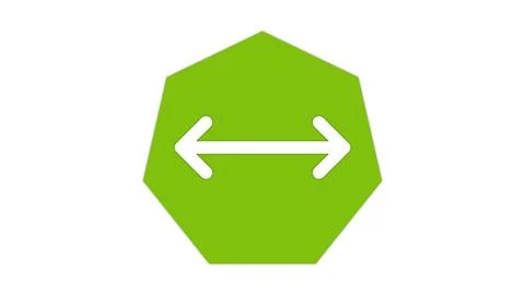 Green hexagon with double-headed arrow Stock Illustration