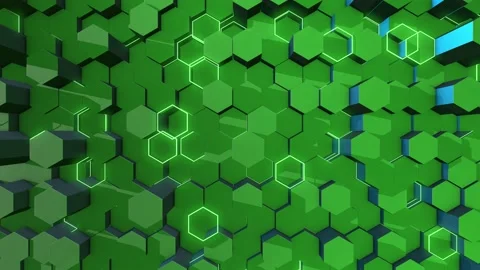 GREEN HEXAGON Video stock 145725397