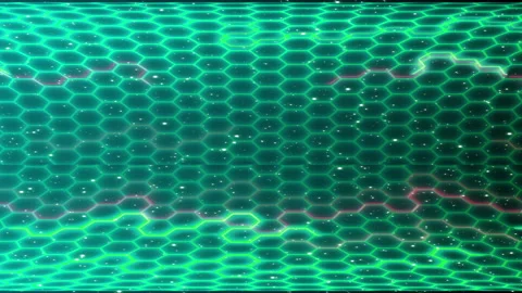 Green hexagon loop motion light digital animation Stock Footage 146167696