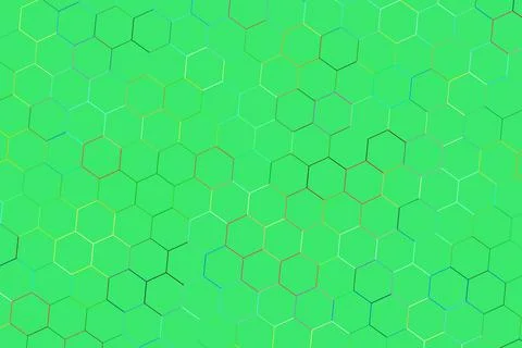 Green hexagon pattern background for technology and design Stock Photos