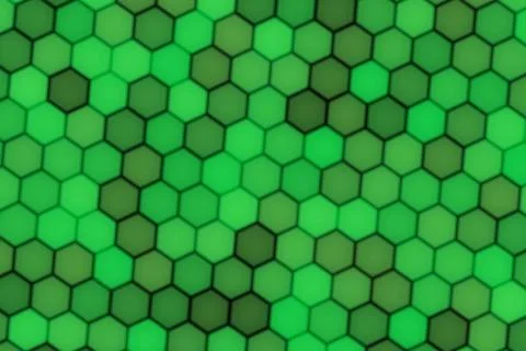 Green hexagon pattern with bright and dark shades Stock Illustration