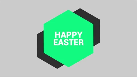 Green hexagon pattern with Happy Easter text Stock Footage 260916276
