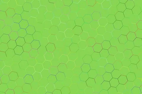 Green hexagon pattern with lines and shades for background Stock Illustration